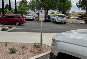 Cottonwood Military Veteran parking sign.