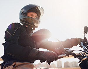 man riding motorcycle