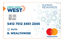 Credit Union West Platinum Rewards Mastercard Credit Card