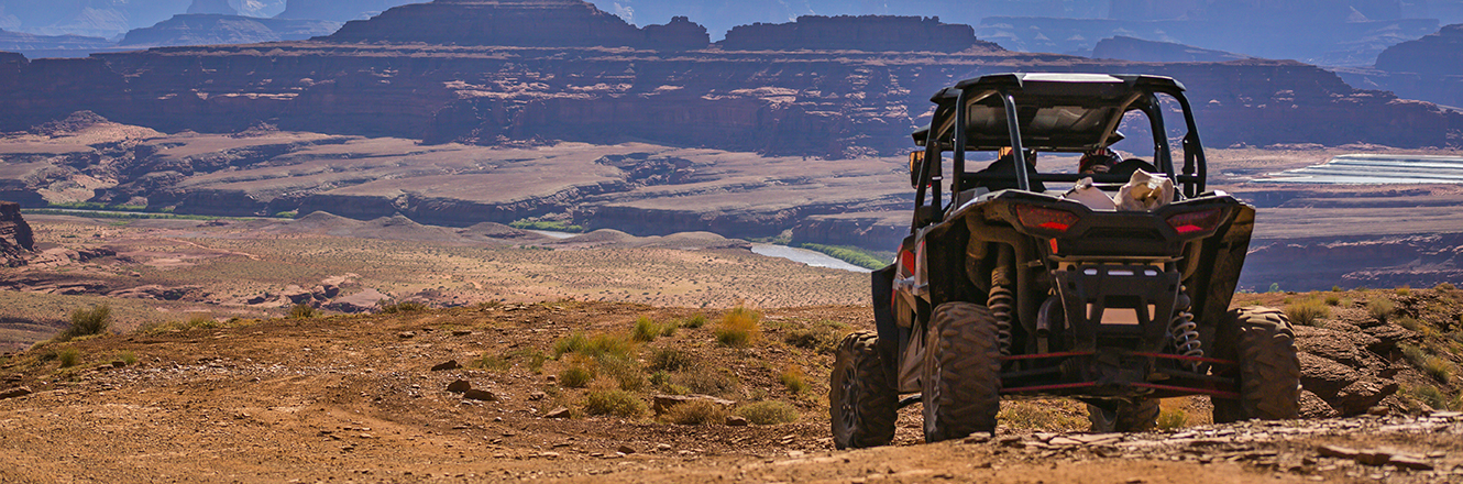 UTV on desert mountain
