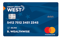 Credit Union West Mastercard Debit Card