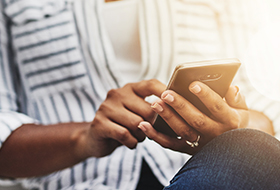 woman using phone