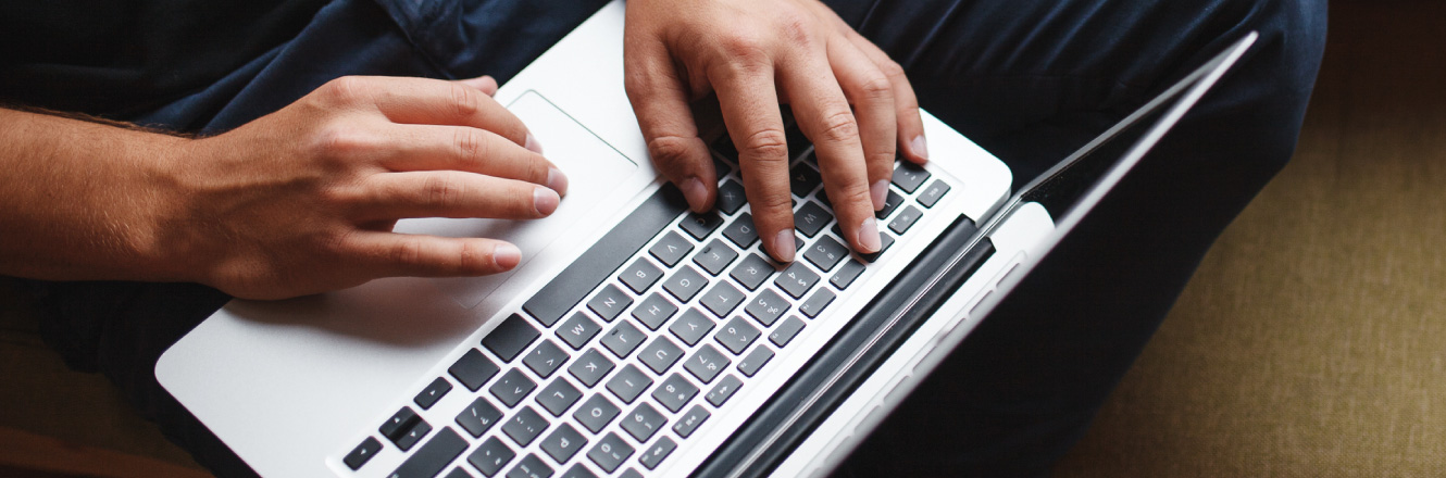 A man using a laptop