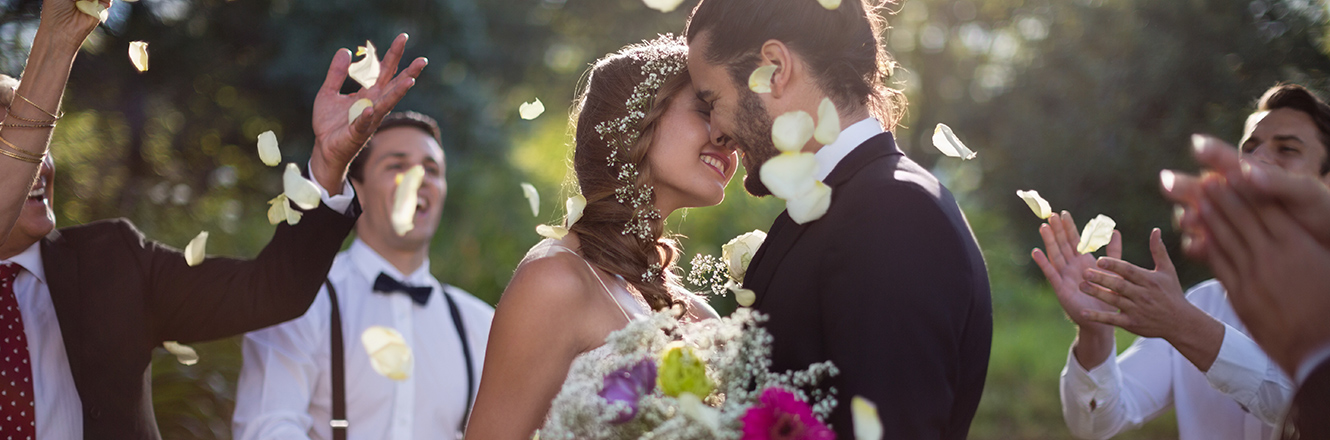 bride and groom at wedding