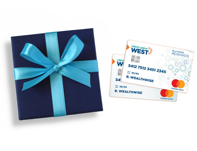Credit Union West Platinum Rewards Mastercard.