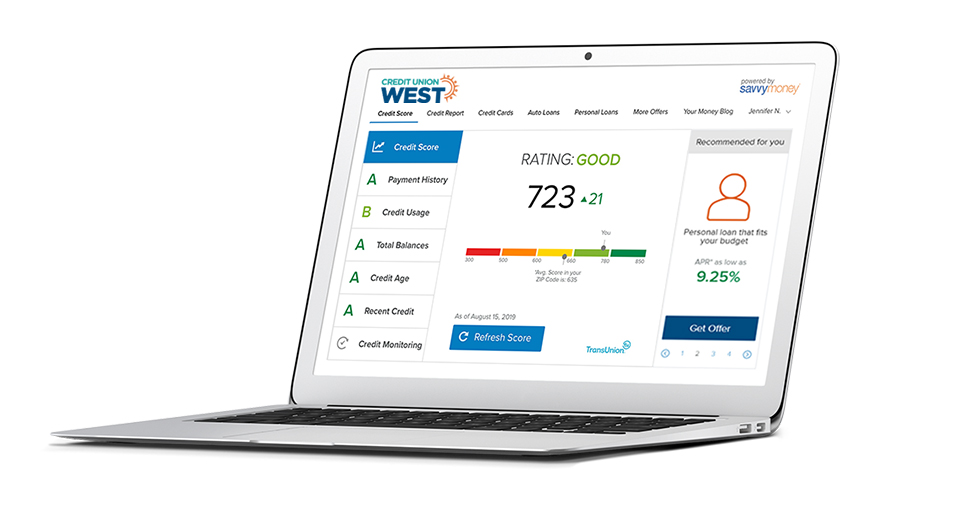 laptop signed into SavvyMoney