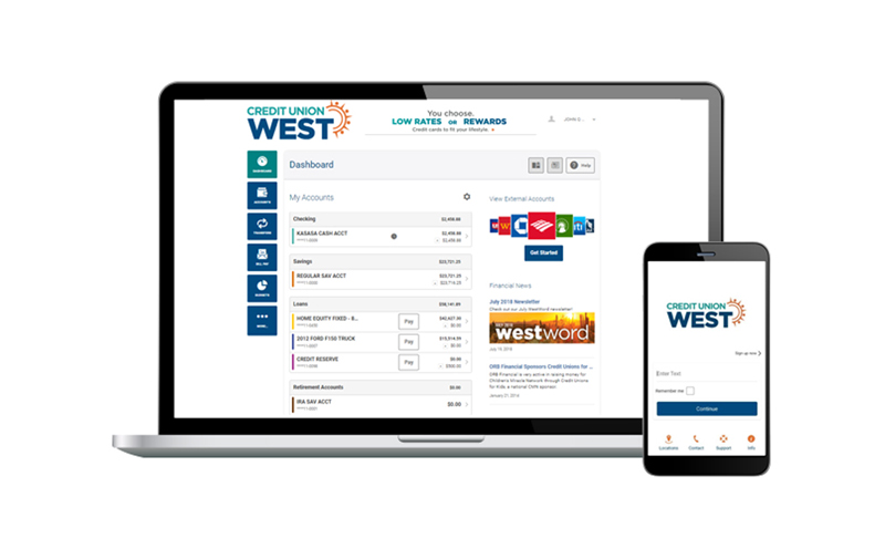 phone and computer logged into Online Banking